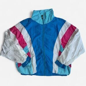 Vintage style colorblock windbreaker jacket